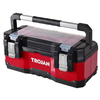 Trojan 585 x 288 x 255mm Tool Box with Tote  Sturdy and Portable