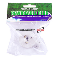 ULTRACHARGE 10A 240V Rewirable 3 Pin Plugs with Collar to Hold the Cable White 