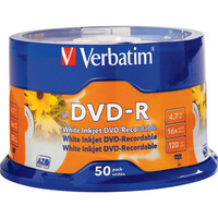 50PK DVD-R Printable Spindle 16X 4.7Gb Verbatim
