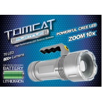 Tomcat Anodized Aluminium Platinum Premium Rechargeable LED Lantern Torch Silver