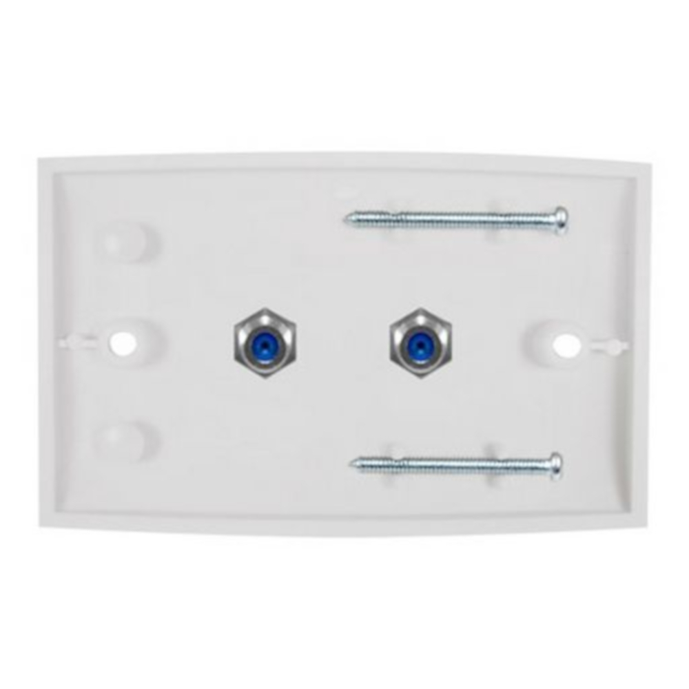 F Socket Foxtel Approved 3GHz rating Double Wall Plate F30578 BOURNE