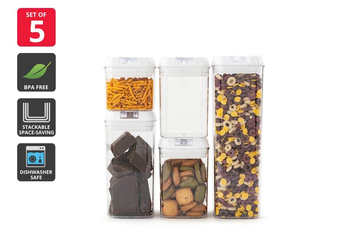 Ovela Flip Top Pantry Storage Container Set (5 Piece)