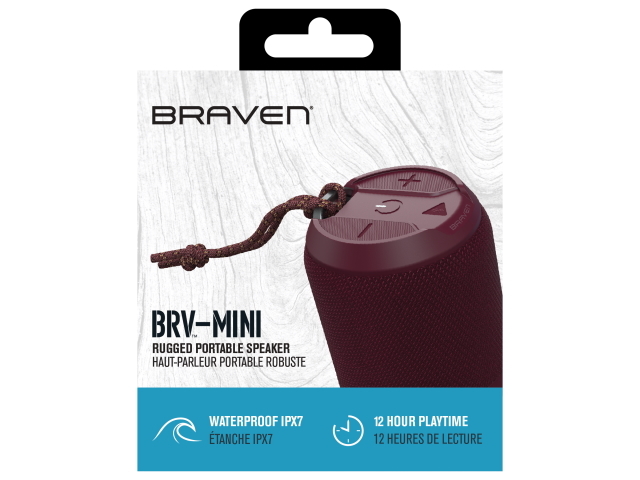 Braven BRV Mini Portable Bluetooth Speaker Red IPX7 Waterproof Wireless  Pairing