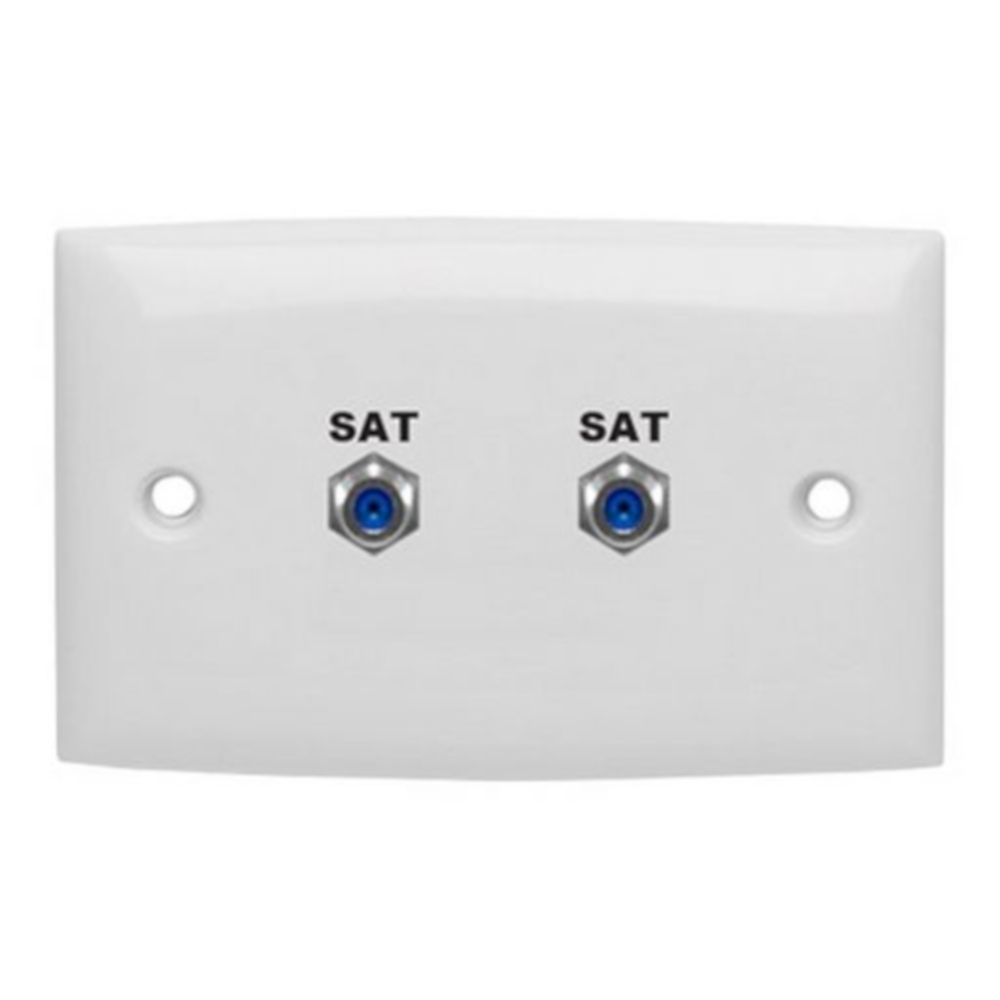 F Socket Foxtel Approved 3GHz rating Double Wall Plate F30578 BOURNE
