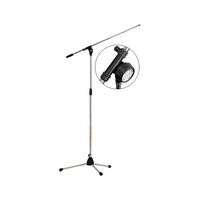 Single Microphone Floor Stand with 82cm Floating Boom & Height Adjustable