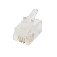 Cabac 0644RSL-C Modular Plug RJ11 4P4C Round Solid UTP ACA Approved 100PK
