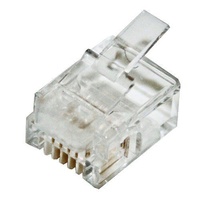 Cabac 0644RSL-X Modular Plug RJ11 4P4C Round Solid UTP ACA Approved 10PK