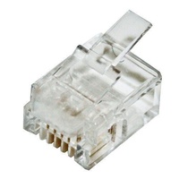 Cabac 0664FST-C Modular Plug RJ12 6P4C Flat Stranded UTP ACA Approved 100PK