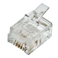 Cabac 0666FST-C Plug RJ12 6P6C Flat Stranded UTP ACA Approved 100PK