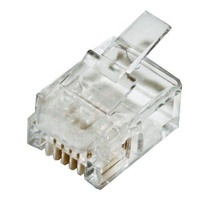 Cabac 0666FST-X Modular Plug RJ12 6P6C Flat Stranded UTP 10PK