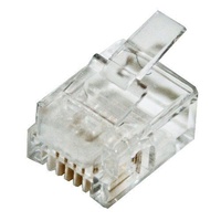 Cabac 0666RSL-X Modular Plug RJ12 6P6C Round Solid UTP ACA Approved 10PK