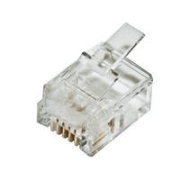 Cabac 0666RST-X Modular Plug RJ12 6P6C Round Stranded UTP ACA approved 10PK