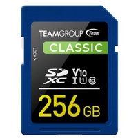 Team Classic SD Memory Card 256GB UHS Ultra Speed Supports Video Recording and Photo Shooting