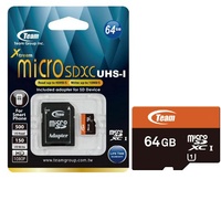 Team Micro SDXC 64GB UHS-I Memory Card life time warranty  
T-MCSDXCU164G TMCSDXCU164G