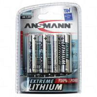 Ansmann 1512-0002 AA size 1.5V Lithium Battery2.9Ah Replace FR6  L91 LF1500  4PK