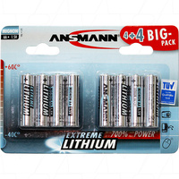 Ansmann 1512-0002 AA size 1.5V Lithium Battery2.9Ah Replace FR6  L91 LF1500  8PK