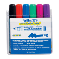 Artline 579 Whiteboard Marker 5mm Chisel Astd Wlt6