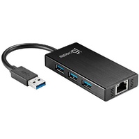 J5create JUH470 USB 3.0 to RJ-45 Gigabit Ethernet & 3-Port Hub Adapter