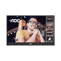 AOC 15.6inch FHD IPS 1920x1080 16:9, 800:1 Contrast 230 Nits 2x USB-C 1x Mini HDMI 2.0 1Wx2 Speakers Foldable Smart Cover VESA Mount Portable Monitor