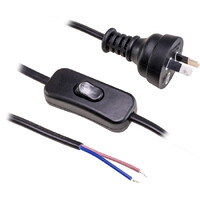 Doss Inline Switch Power Lead Black 2 Core 2.3 meter 2 pin Au Scale Main plug