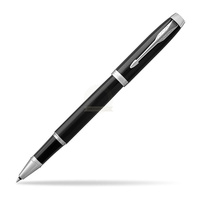 Parker IM Rollerball Pen - Black Lacquer, Chrome Trim with Gift Box