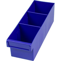 Fischer Plastic Blue 300mm Medium Parts Tray Storage Drawer with Dividers