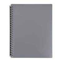 Marbig Refillable Display Book 20 Pocket Grey