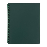 Marbig Refillable Display Book 20 Pocket Dark Grn