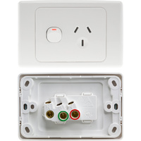 HORIZONTAL SINGLE GPO WHITE