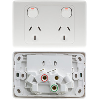 HORIZONTAL DOUBLE GPO WHITE