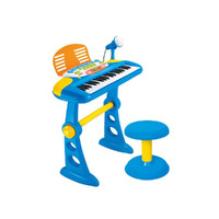 Lenoxx 24 Keys Electronic Childrens Keyboard with MIC Stand & Seat Blue 