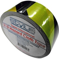 STYLUS 210 Hazard Cloth Warning Gaffer Tape 48mm Width x 25m Yellow and Black 