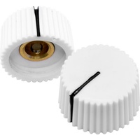 White ABS Knob With Set Screw Suits 6.5Mm Shaft