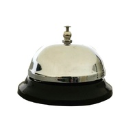 Ikonic Nickel Plated Call Bell Durable Steel Reception Desk Service Bell 223198
