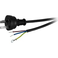 DOSS 7.5A 3 Core 240V AC 3 Pin AU Mains Power Cable Lead to Bare Wire 2m Black