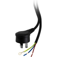 7.5A 3 Core Right Angle - 2M Mains Bare Wire Power Lead Black