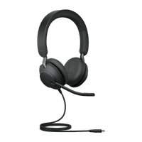 Jabra Evolve2 40 SE Wired USB-C UC Stereo Headset, 360° BusyLight, Noise Isolationg Ear Cushions, 2Yr Warranty, Plug-and-play, 3-Microphone Technology