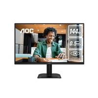 AOC 23.8' IPS, 1920×1080@144Hz, 4ms GtG, 300 cd/m², 1500:1, 178° VA, sRGB 112%, HDMI/DP, tilt -5°~23°, 16.7M colors, 16W (LS)