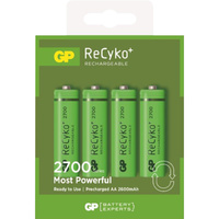 GP 270AAHCB-C4 Recyko NIMH 1.2V 2600MAH Rechargeable Batteries 4P