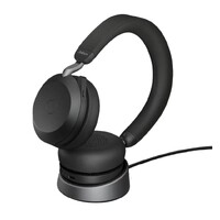 Jabra Evolve2 75 USB-C Link380c MS Stereo Stand Black, 8-Mic Technology, 36 Hours Battery & Fast Charge, Dual-Foam Tech, Discreet Hide-Away Boom Arm