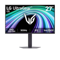 LG 27' UltraGear IPS Full HD 300Hz Monitor, 1920×1080, 1ms GtG, HDR10, sRGB 99%, G-SYNC Compatible, FreeSync Premium, DP 1.4, 2x HDMI, L-Stand
