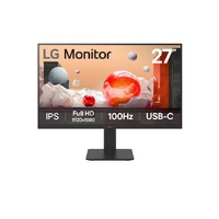 LG 27' IPS Full HD 100Hz Monitor, 1920x1080, 3-side Virtually Borderless Design, USB-C 65W PD,  NTSC 72%, Height&Tilt Adjustable Stand
