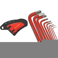 ToolPRO Hex Key Set 9PC Short Arm Sae Slip Resistant Chamfered Ball Point Heads