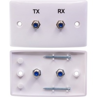 HILLS TX RX Twin F Type Wall Plate for Twin Satellite TV Point BC74727