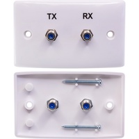 TX RX Twin 'F' Type Wall Plate Twin Satellite BC74727