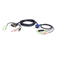 Aten KVM Cable 3m with VGA, USB & Audio to DVI-I (Single Link), USB & Audio
