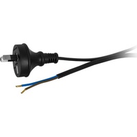 Doss 3m 7.5A 10mm Strip 2 Core 2 Pin AU Plug Bare Wire Power Lead Black
