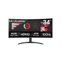 LG 34WR50QK-B QHD UltraWide Curved Monitor, 100Hz, 2xHDMI, DP,Tilt,VESA