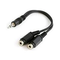 Comsol 10cm 3.5mm Stereo Male to 2 x 3.5mm Stereo Female Cable