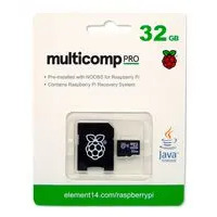 Multicomp 32GB 10 Speed Preinstalled with NOOBS for Raspberry Pi Micro SD Card